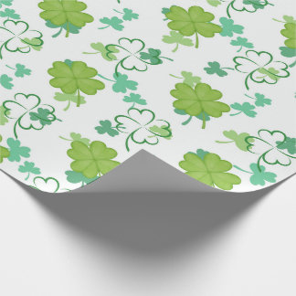 Lucky Klöver Mönster - Grönt Shamrock Design Presentpapper