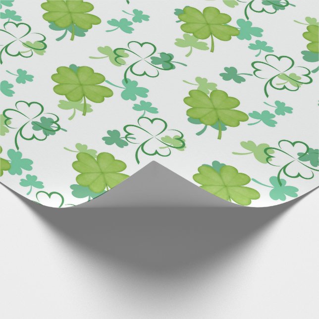 Lucky Klöver Mönster - Grönt Shamrock Design Presentpapper (Hörn)
