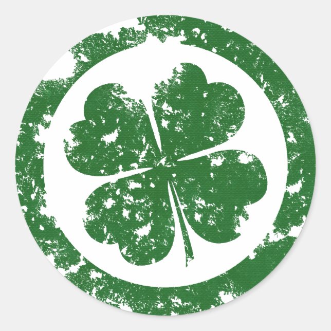 Lucky Klöver Runt Klistermärke (Framsida)