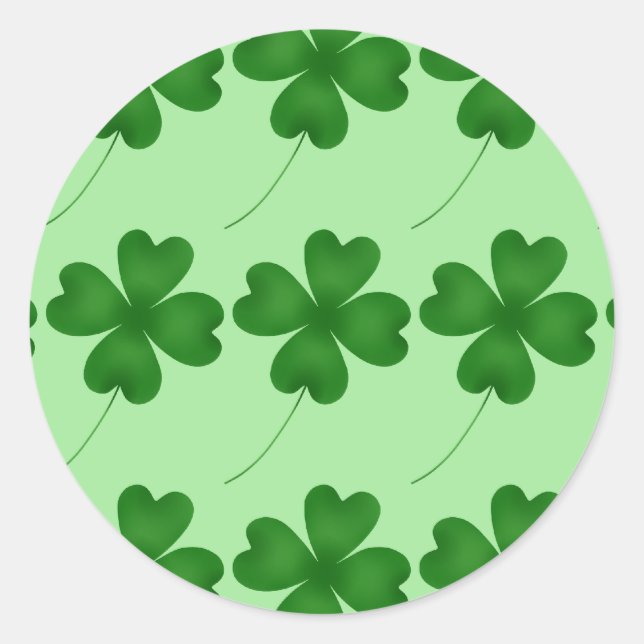 Lucky Klöver Runt Klistermärke (Framsida)