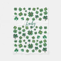 Lucky Klöver Shamrock Fleece Blanket