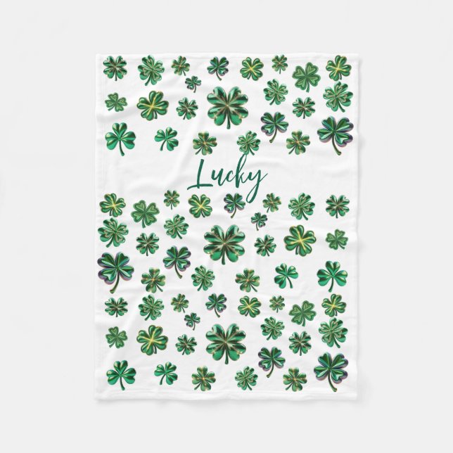 Lucky Klöver Shamrock Fleece Blanket (Framsidan)