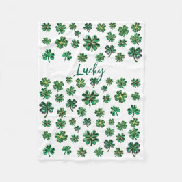 Lucky Klöver Shamrock Fleece Blanket