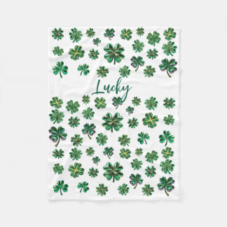 Lucky Klöver Shamrock Fleece Blanket