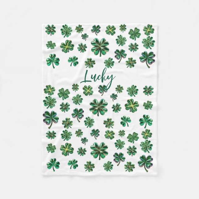 Lucky Klöver Shamrock Fleece Blanket (Framsidan)