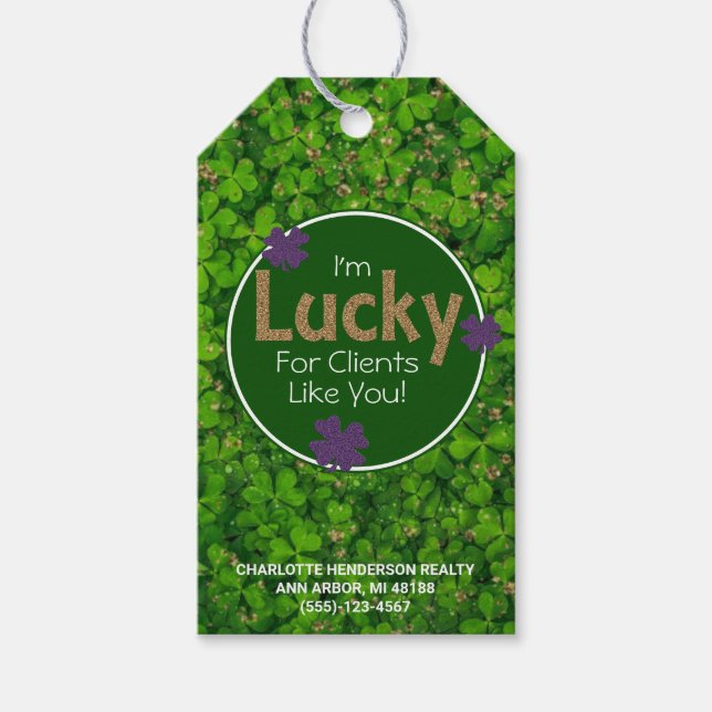 Lucky Klöver St. Patrick's Day Client-popup by Presentetikett (Framsidan)