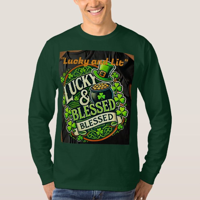 Lucky Klöver St. Patrick's Day T-Shirt - Irish Sha (Framsida)
