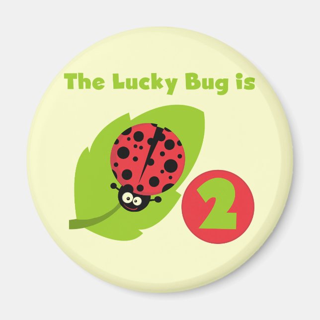 Lucky Kryp 2:a födelsedagen T-shirts och presenter Magnet (Framsidan)