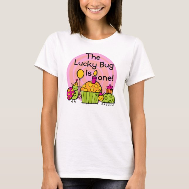 Lucky Kryp Cupkaka 1:a födelsedagen Tshirts och Gi (Framsida)