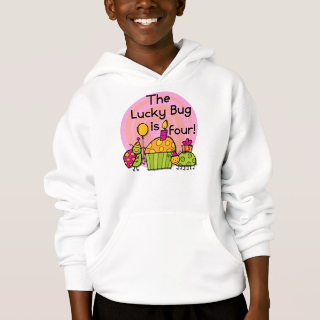 Lucky Kryp Cuptårta 4e födelsedagen T-shirts och p (Framsida)