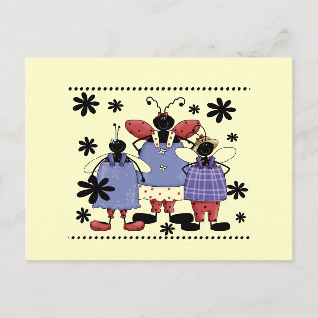 Lucky Ladybug Friends Tshirts och Gifts Vykort (Framsida)