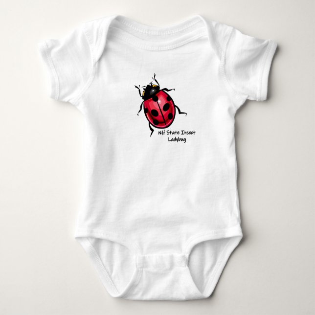 Lucky Ladybug New Hampshire State Insekt T Shirt (Framsida)