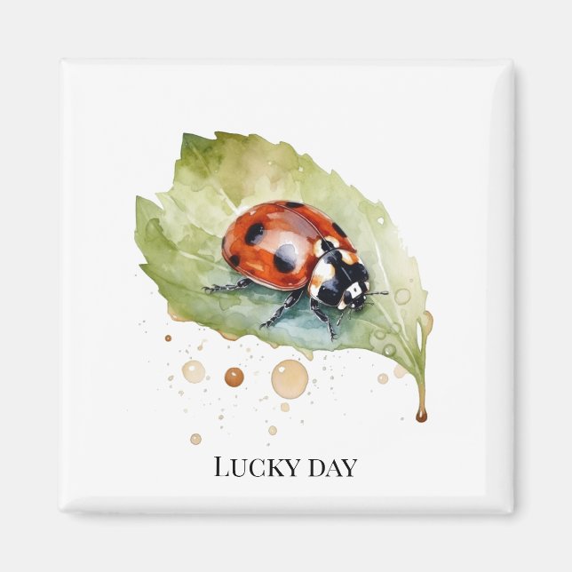 Lucky Ladybug på Löv Magnet (Framsidan)