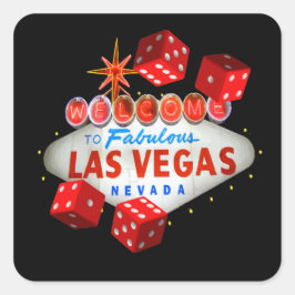 Lucky Las Vegas Stickers Fyrkantigt Klistermärke