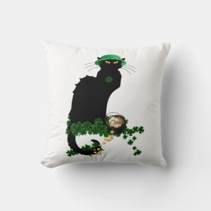 Lucky Le Chatta Noir St. Patrick's Day Kudde