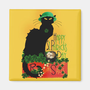 Lucky Le Chatta Noir St. Patrick's Day Magnet