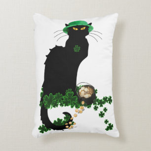 Lucky Le Chatta Noir St. Patrick's Day Prydnadskudde