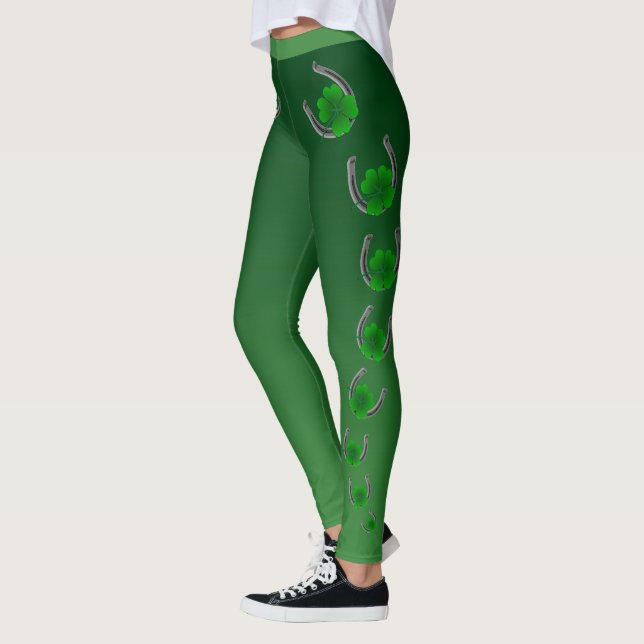 Lucky Leggings Cute St. Patrick's Leggings Kvinnor (Vänster)