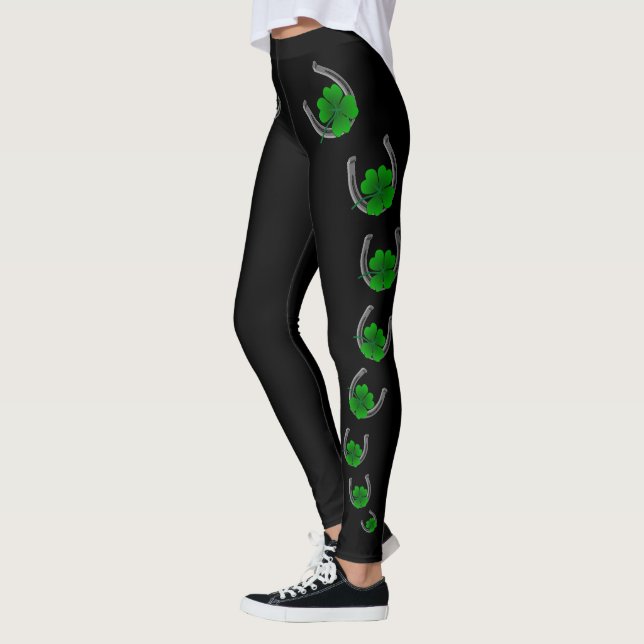 Lucky Leggings Cute St. Patrick's Leggings Kvinnor (Vänster)