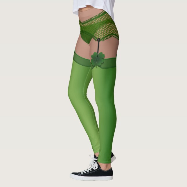Lucky Leggings Funny St. Patrick Costume Byxor (Vänster)