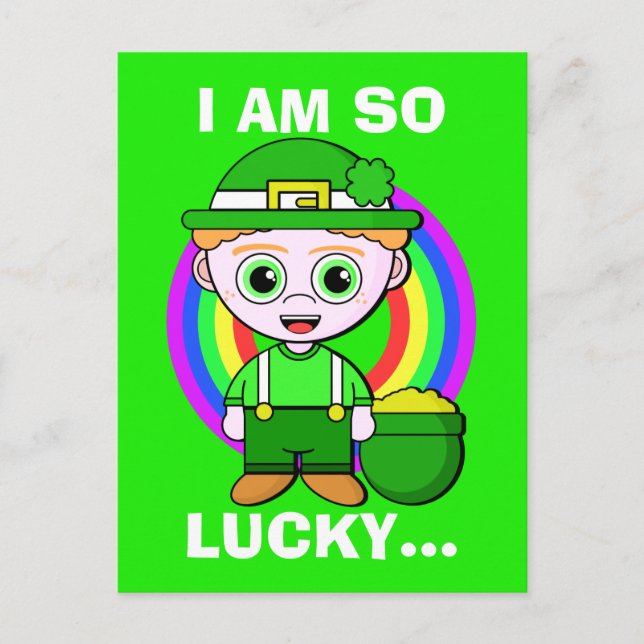 Lucky Leprechaun Anpassningsbar Saint patrick's da Vykort (Framsida)
