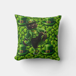 Lucky leprechaun black cat Saint Patrick's Day lum Kudde