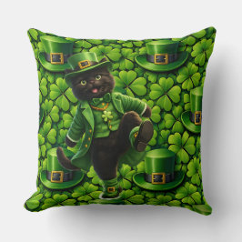 Lucky leprechaun black cat Saint Patrick's Day Pat Kudde