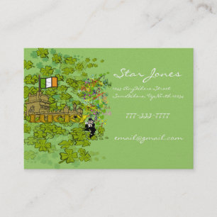 Lucky Leprechaun Castle Irish Flagga Visitkort