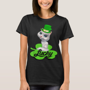 Lucky Leprechaun Cat St patricks day shamrock för T Shirt