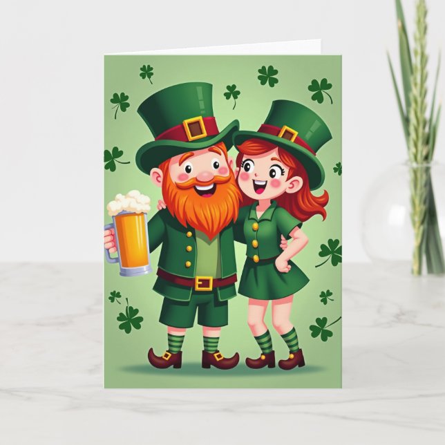 Lucky Leprechaun Celebration Card Kort (Framsida)