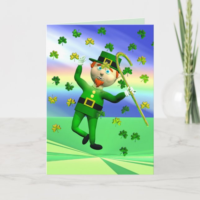 Lucky Leprechaun Dance Kort (Framsida)