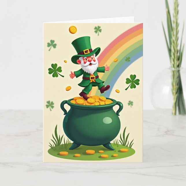 Lucky Leprechaun Gold Coin Card Kort (Framsida)