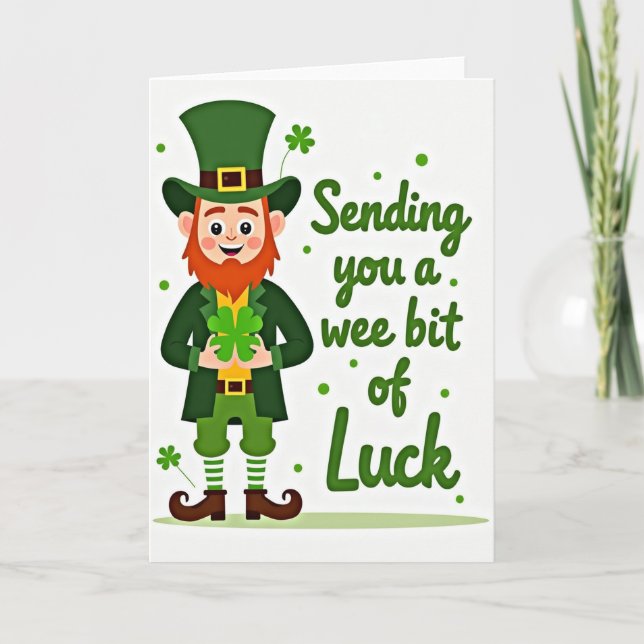 Lucky Leprechaun Good Fortune Card Kort (Framsida)