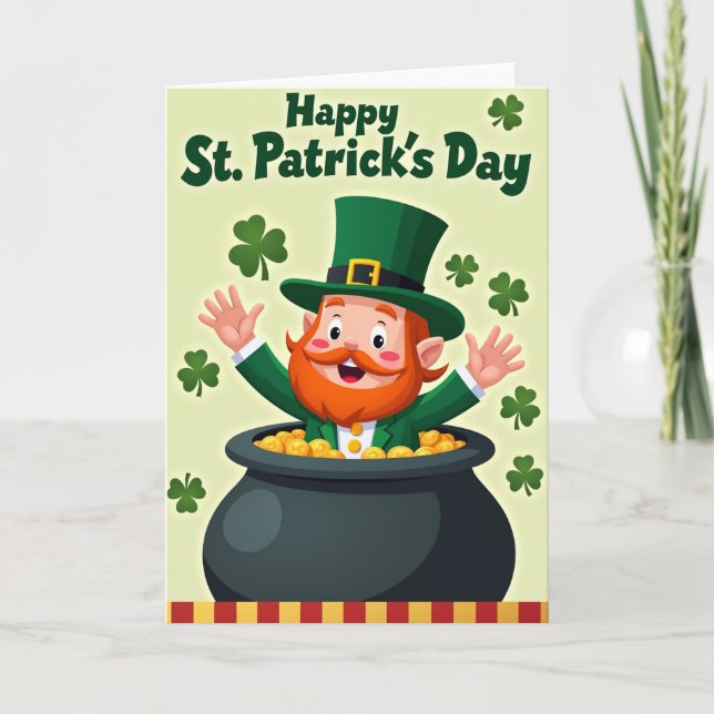Lucky Leprechaun Greeting Card Kort (Framsida)