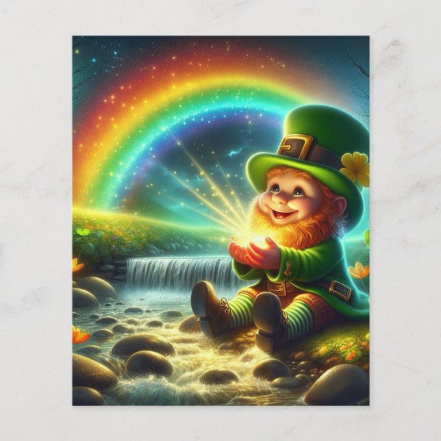 Lucky Leprechaun Guld Rainbow St patrick's day Flygblad (Framsidan)