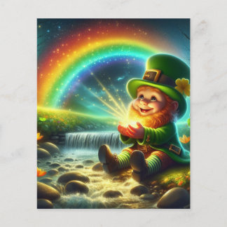 Lucky Leprechaun Guld Rainbow St patrick's day Flygblad