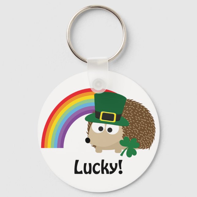 Lucky Leprechaun Hedgehog Nyckelring (Framsida)