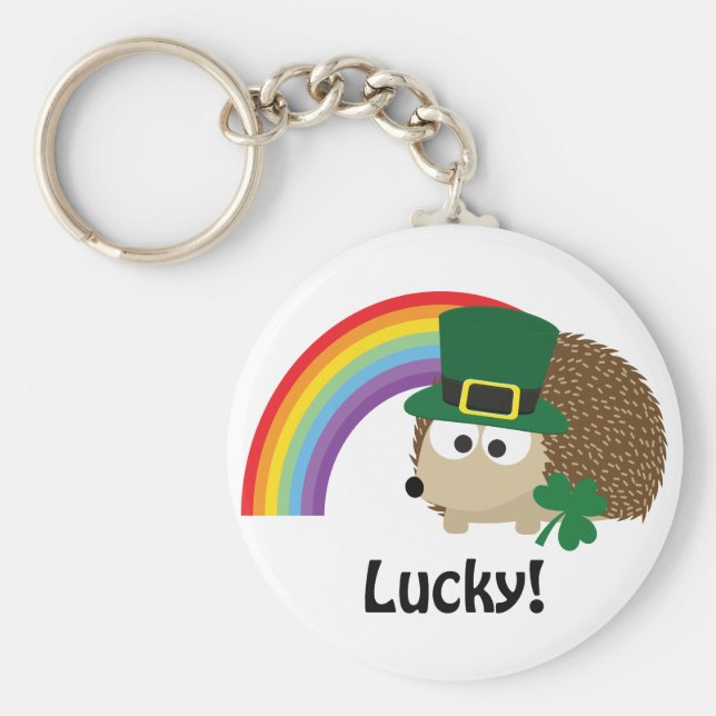 Lucky Leprechaun Hedgehog Nyckelring (Framsidan)