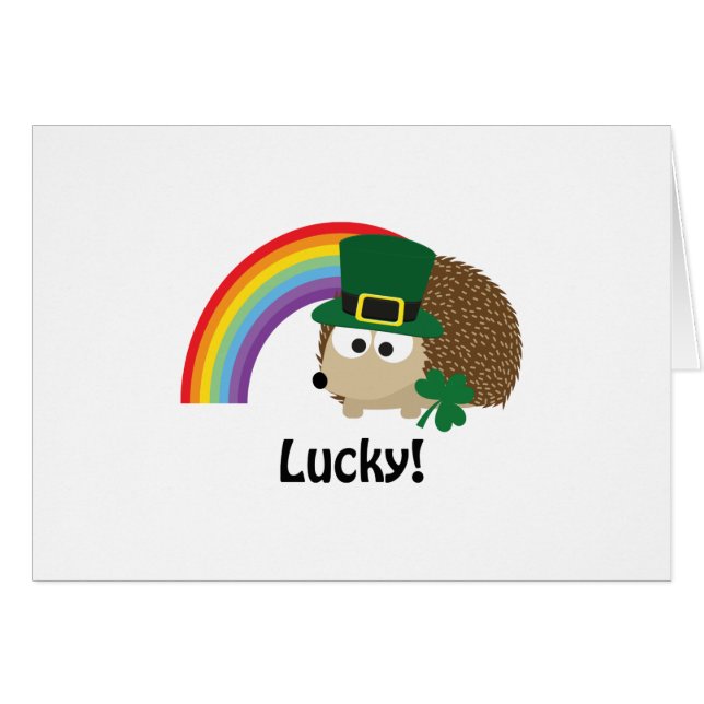 Lucky Leprechaun Hedgehog OBS Kort (Framsidan Horizontal)