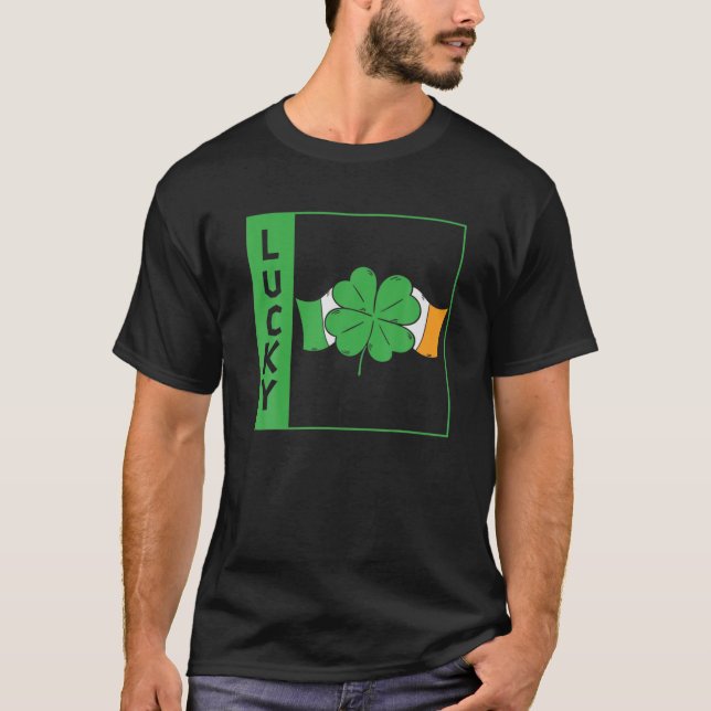 Lucky Leprechaun Irish Klöver St patrick's day Sha T Shirt (Framsida)