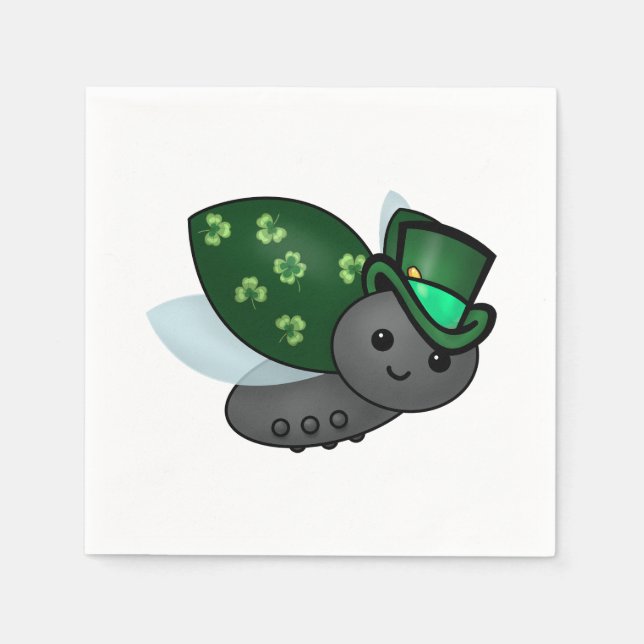Lucky Leprechaun Ladybug Pappersservett (Framsidan)