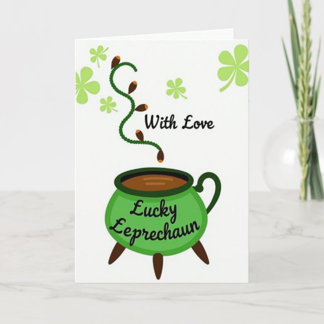 Lucky Leprechaun Love For Partner Card Kort (Framsida)