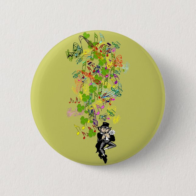 Lucky Leprechaun med Shamrocks Knapp (Framsida)