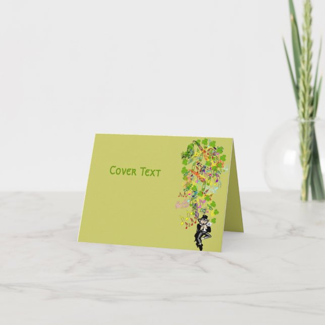 Lucky Leprechaun med Shamrocks Kort (Framsida)