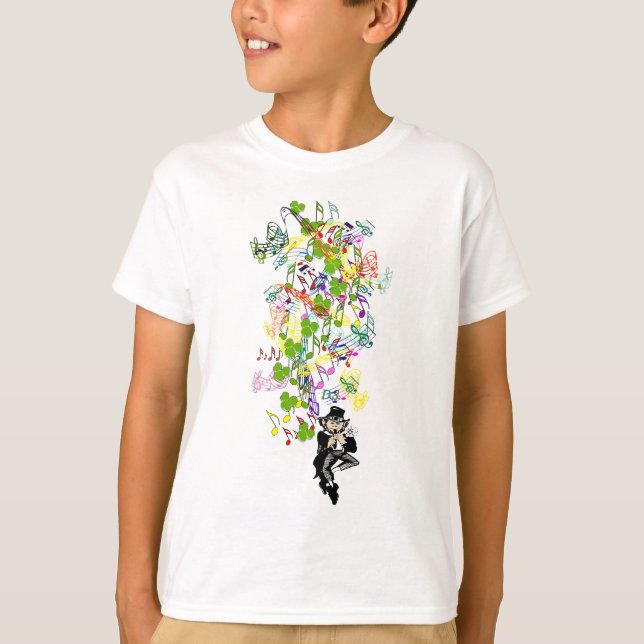 Lucky Leprechaun med Shamrocks Tee Shirt (Framsida)