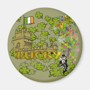 Lucky Leprechaun och Hans Irish Castle Magnet