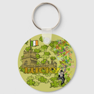 Lucky Leprechaun och Hans Irish Castle Nyckelring