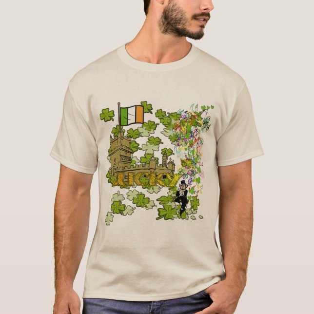Lucky Leprechaun och Hans Irish Castle Tee (Framsida)