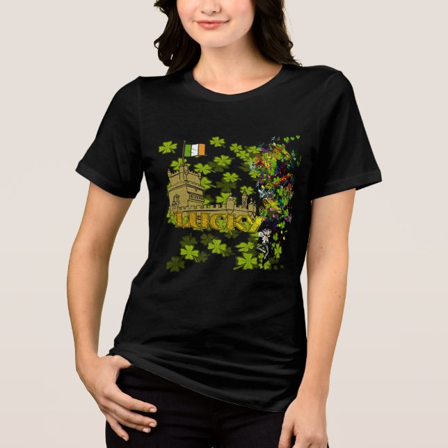 Lucky Leprechaun och Hans Irish Castle Tee Shirt (Framsida)