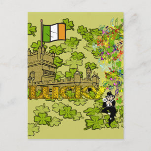 Lucky Leprechaun och Hans Irish Castle Vykort